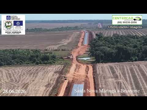 Obras rodovia MT 160 entre Nova Maringá MT e Brianorte MT