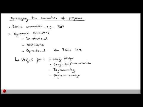 Lecture "Operational Semantics (Part 1, Preliminaries)" of "Program Analysis"