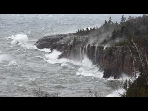 Stormy Lake Superior at Tettegouche on the North Shore by David Johnson