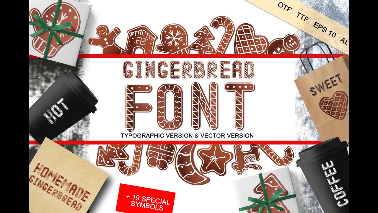 Gingerbread font - vector and typographic font (download OTF, TTF, vector font from the link)