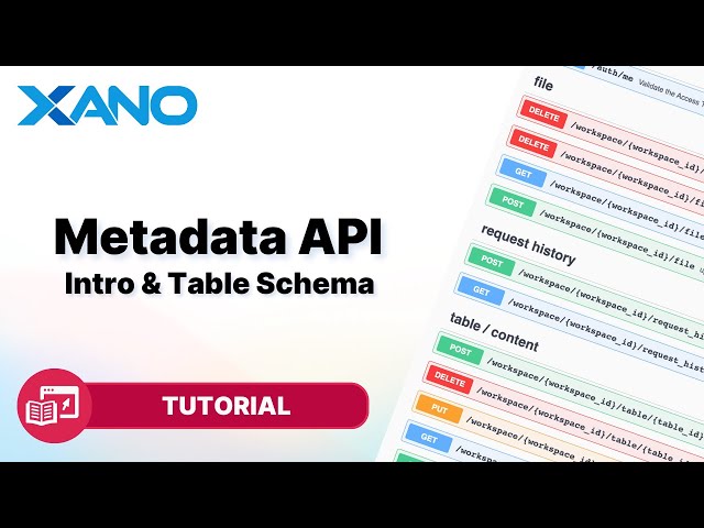 Introducing the Metadata API | Managing Table Schema via API