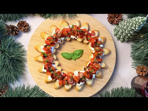 Christmas Burrata Crostini Wreath Recipe 🎄✨ | Easy Christmas Appetizer