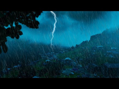 SOUND OF RAIN ON COLONIAL CLAY TILES, 1 Hour of Rain on the Roof and Thunderstorms to Sleep Well