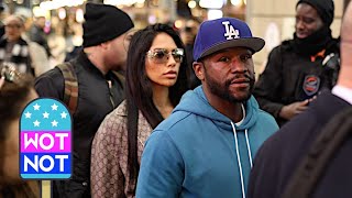 Floyd Mayweather & His Wife Wait For Train In Paris