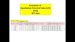 Evaluation of Liquefaction Potential Index LPI Using SPT data