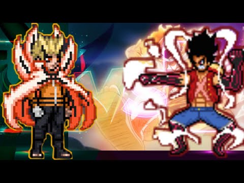 Naruto VS One Piece Naruto Baryon Mode VS Luffy Gear 4th Snake Man Mugen Jump Force Mugen