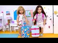 Doll Sisters Packing Travels Bags for Summer Vacation - Play Toys Compilation