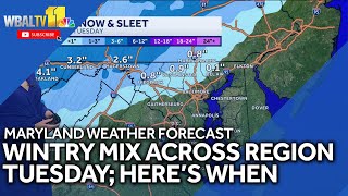 Maryland weather forecast: Wintry mix Tuesday morning eventually turns to rain