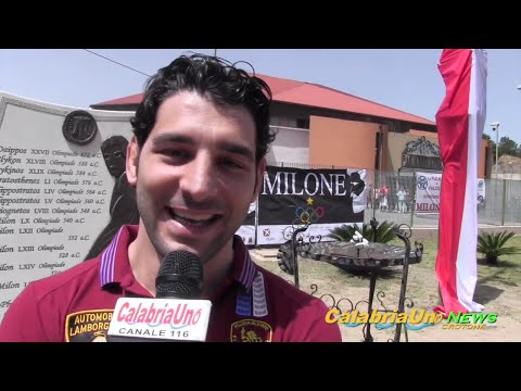 L'atleta Andrea Minguzzi a Crotone per la statua di Milone