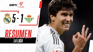 GONZALO GARCÍA HIZO UN EXITOSO HAT-TRICK EN LA PALIZA DEL REAL | Real Madrid 5-1 Betis | RESUMEN