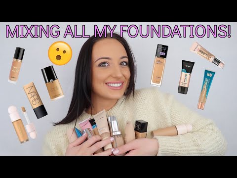 MIXING ALL OF MY FOUNDATIONS TOGETHER... | WHAT HAPPENS WHEN YOU MIX 20 FOUNDATIONS TOGETHER!