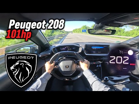 2024 Peugeot 208 II 1.2 PureTech 100 (101 hp) | POV Autobahn Test Drive in Germany