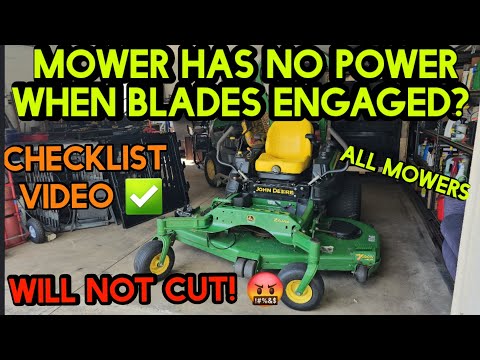 Mower losing power when cutting grass?