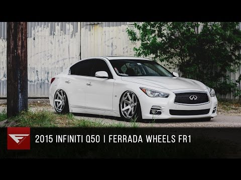 2015 Infiniti Q50 bagged | Ferrada FR1 Machine Silver / Chrome Lip