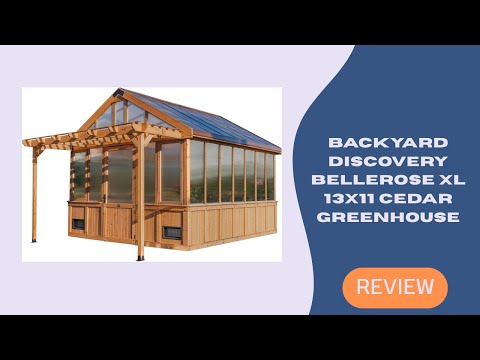 Backyard Discovery Bellerose XL Cedar Greenhouse – Luxury Gardening Space with Pergola & PowerPort
