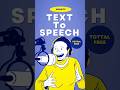 Text To Speech Converter Text To Audio Text To Speech Website Tts Shorts