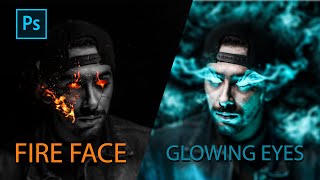 glowing eyes__ fire face __ photoshop tutorial