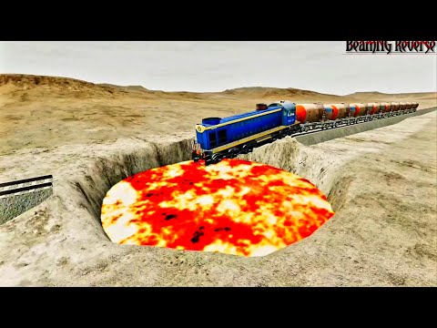 Locomotive Trains 🚂 vs Giant Crater Crashes Reverse#2