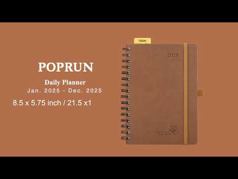 POPRUN 2025 Spiral Bound Planner Day Timer A5 Size