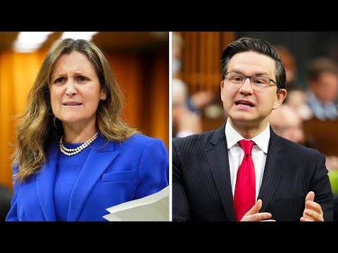 WATCH: Chrystia Freeland, Pierre Poilievre battle over inflation in Canada