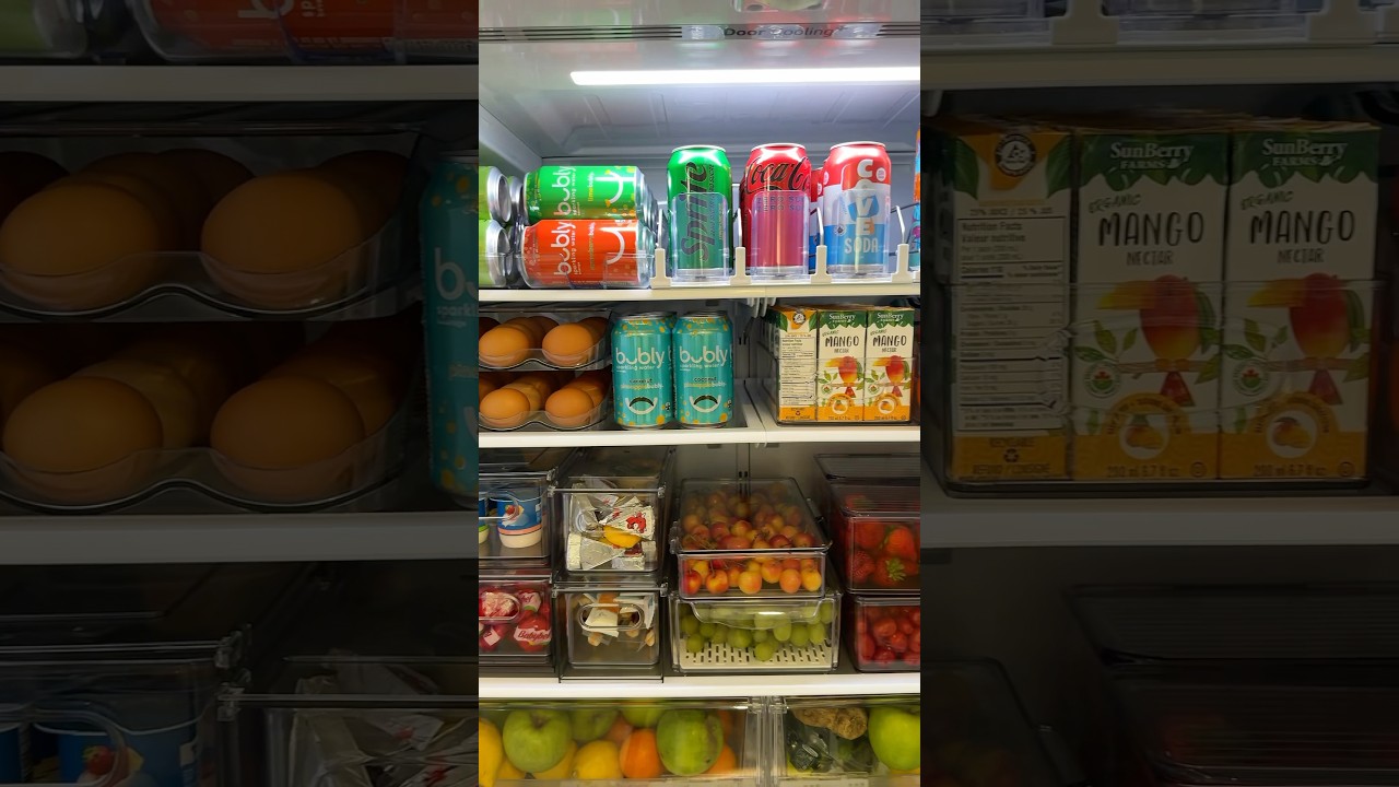 ASMR Fridge Restock 🥚 #asmr #restock #satisfying #asmrsounds #satisfyingvideo #viralvideo #fyp