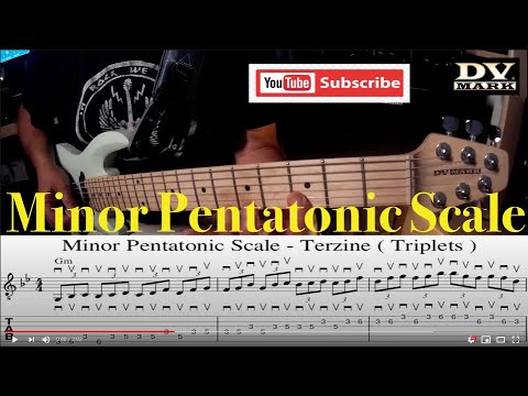 Minor Pentatonic Scale - Terzine (Triplets ) - Electric Guitar