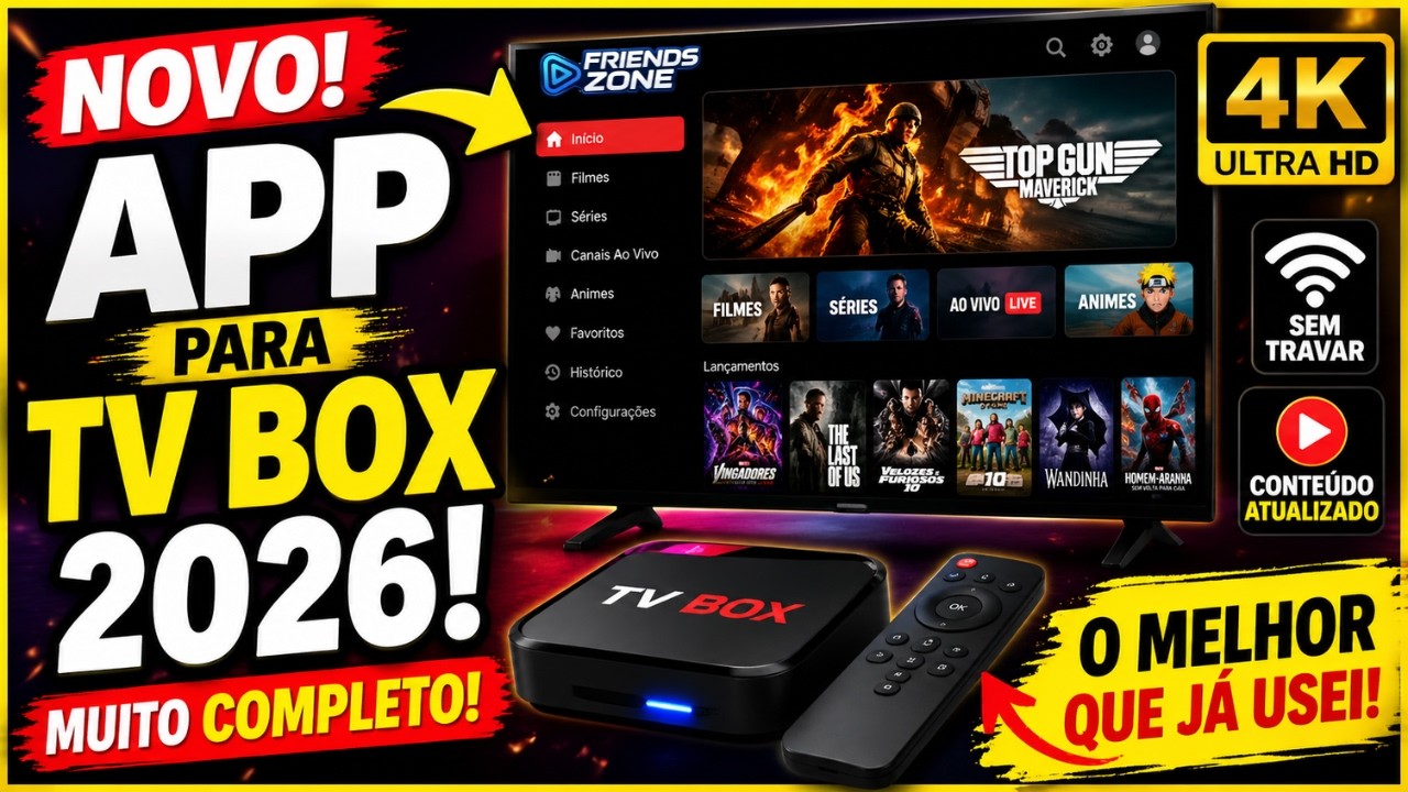ESSE APP para TV BOX É ABSURDO! 😳🔥 (Muito Completo)