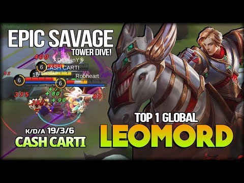 SAVAGE!! Aggressive Mode! Tower? Who Care! CASH CARTI Top 1 Global Leomord - Mobile Legends