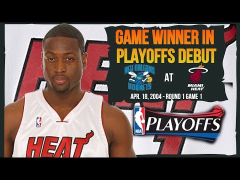 Rookie Dwyane Wade Hits Game Winner in Playoffs Debut - 2004 R1G1 - New Orleans Hornets @ Miami Heat