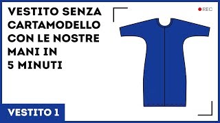 Vestito senza cartamodello in 5 minuti Come cucire un vestito con manica a kimono con le nostre mani