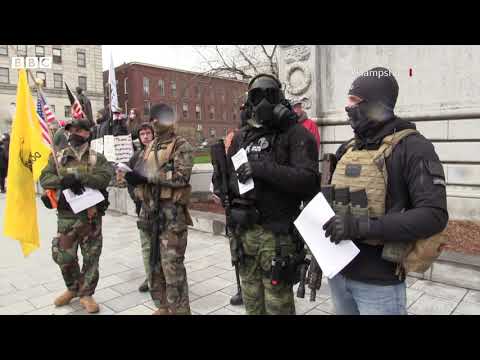 Anti-lockdown protests across US - BBC News report from 19 April 2020