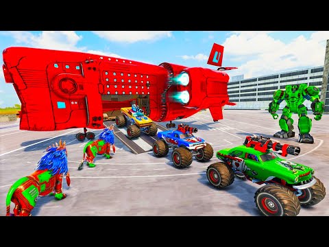Space Robot Transport Games - Lion Robot Car Game video | Robot 2021 gameplay | 3D robot gameplay #4