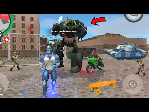 Rope Hero: Vice Town (Rope Hero Jumped on Tall Tower by Skateboard) #trending  - Android Gameplay HD