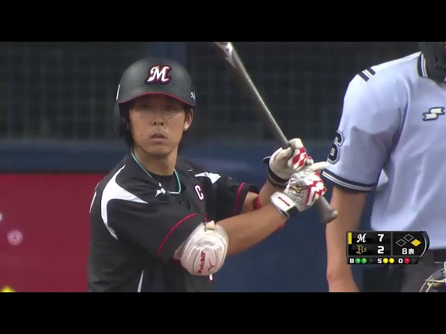 【8回表】マリーンズの若き主将・鈴木が5打数5安打2打点の活躍!! 2014/8/3 Bs-M