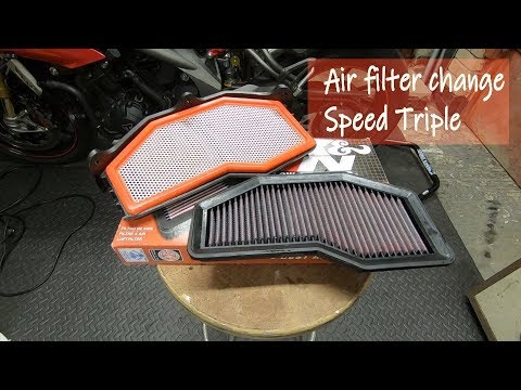 Speed Triple service -  Air Filter replacement [K&N]