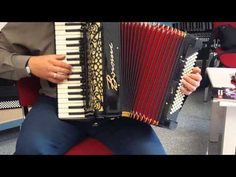 Akkordeon Klangprobe Borsini Vienna 374 schwarz/gold 34/96/9/2/IV/V Musette LMMM