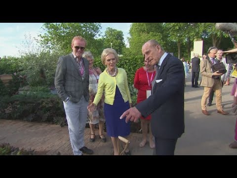 Prince Philip jokes with Mary Berry at Chelsea Flower Show
