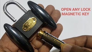 HOW TO OPEN ANY PAD LOCK MAGNETIC KEY EASY TRICK