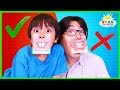 Ryan plays Who's Nose Guess Your Face Board Game for kids!