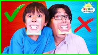 Ryan plays Who&#39;s Nose Guess Your Face Board Game for kids!