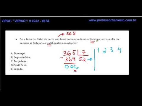 Raciocínio Lógico - Matemática - Calendários