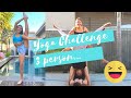 YOGA Challenge 3 Person Flexibility Partnered Yoga Pose Challenge