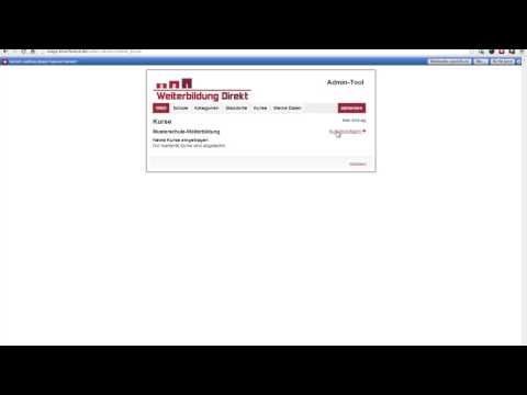 Weiterbildung Direkt: Tutorial für das WBD-Admintool