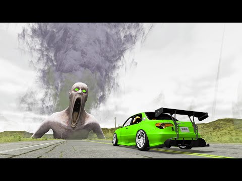 Epic Escape From The Shy Guy (SCP-096) | Car VS Giant Destructive Tornado | Horror BeamNG.Drive