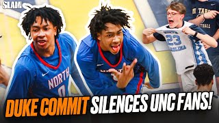Duke Commit Isaiah Evans SILENCED A Crowd Full Of UNC Fans 😈🔥 PLAYOFFS ARE GETTING CHIPPY 🤬