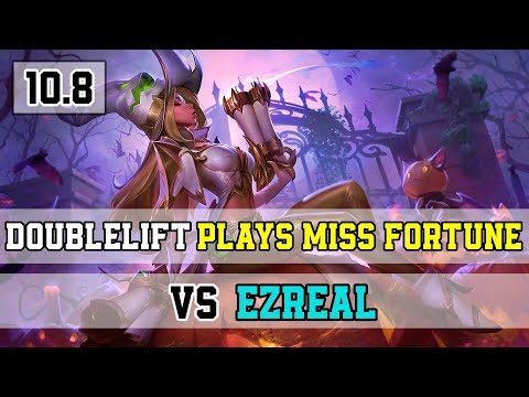 DOUBLELIFT PLAYS MISS FORTUNE VS EZREAL | Bot Lane | Full Gameplay 10.8
