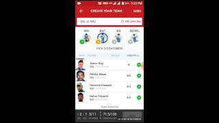 DD vs RR dream11 team