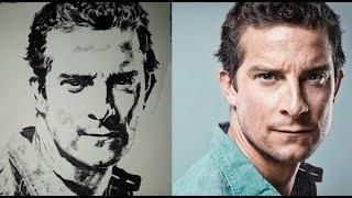 preview picture of video 'painting of bear grylls man vs wild discovery channel art'