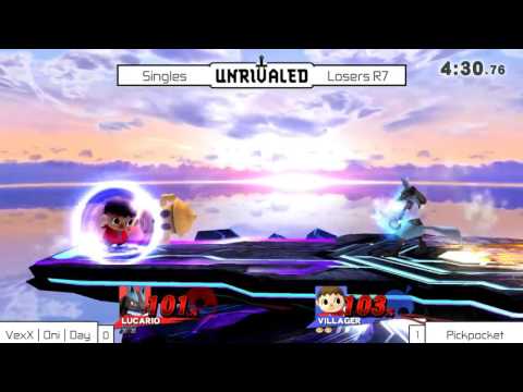 Unrivaled SSB4 - VexX Oni Day (Lucario) vs Pickpocket (Villager) - Losers R7