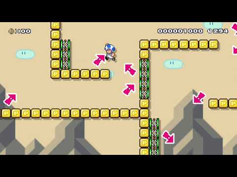 8-2 P-Switch Panic by Yasufmon 🍄 Super Mario Maker 2 😶 No Commentary　#acl